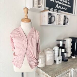 Girls Pink Button Up Cardigan